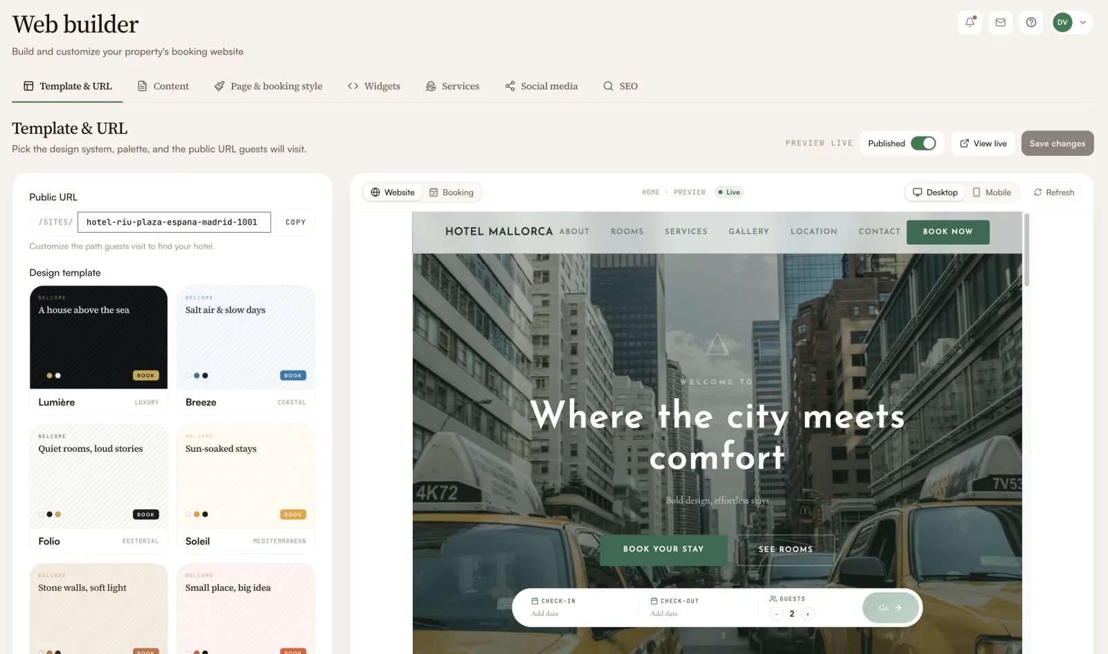 Tribii website builder